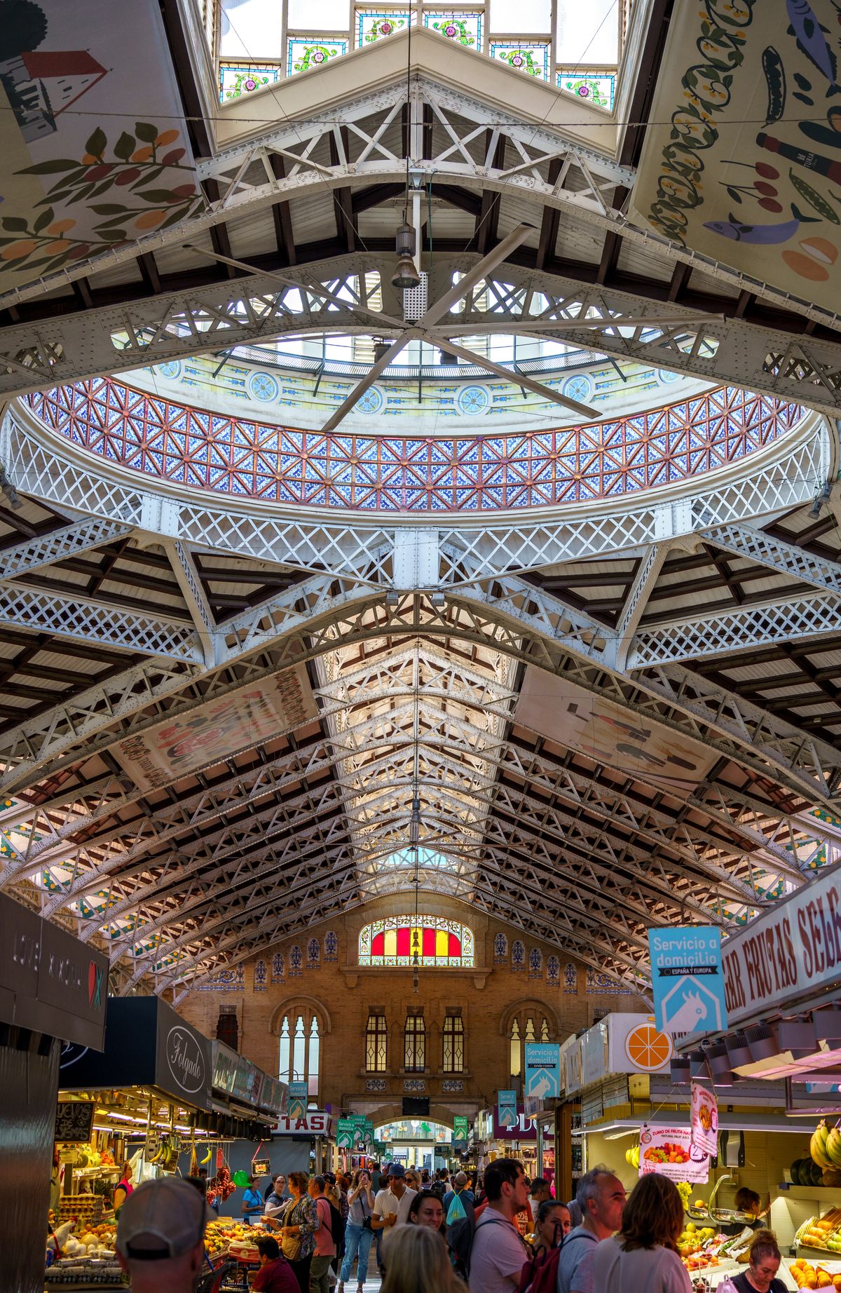 Modernist interior of the Central Market of Valencia