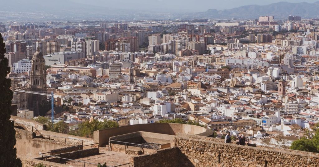 Vue de Málaga depuis le Château de Gibralfaro, avec la Cathédrale et le centre historique