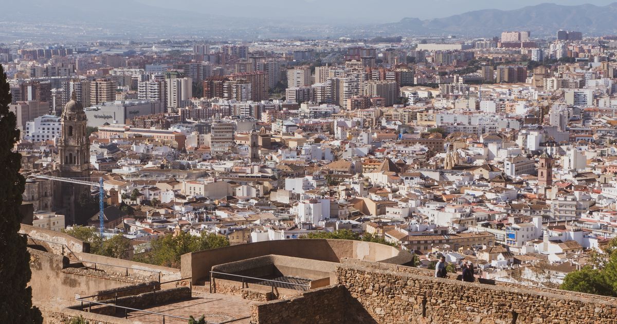 Vue de Málaga depuis le Château de Gibralfaro, avec la Cathédrale et le centre historique
